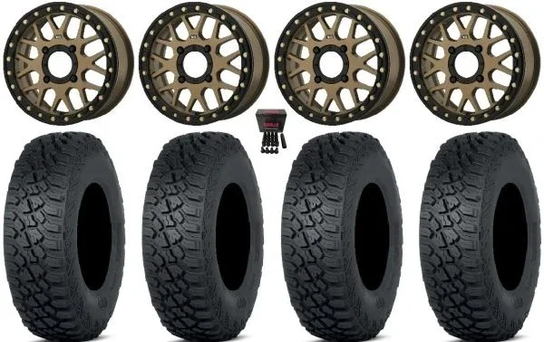 KS235 Grenade 15″ Wheels Br 30″ Tenacity XNR (8ply) Tires Kawasaki Mule Pro FXT KRX / Yamaha Wolverine RMAX / YXZ 2019+