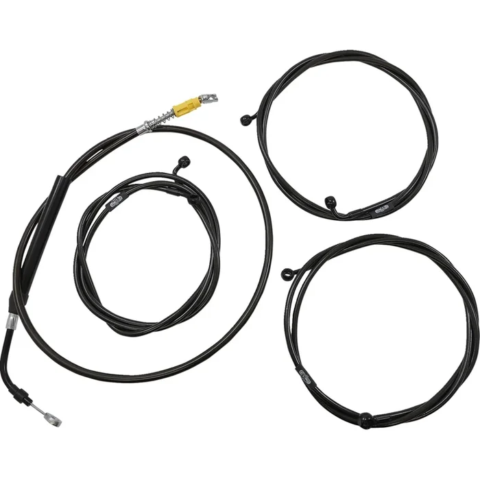 LA CHOPPERS 0662-0917 LA-8056KT3-19M Complete Plug-and-Play Cable Kit – 18 ” – 20 ” Handlebars – ABS – Midnight