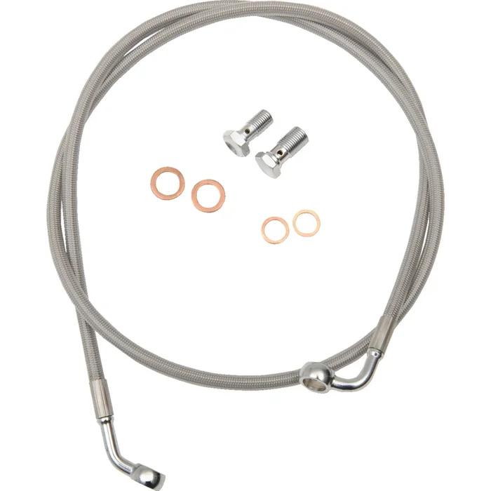 LA CHOPPERS 1741-4257 LA-8310B16 Stainless Steel Brake Line Kit Brake Lines – 15 ” – 17 ” Ape Hanger Handlebars – Stainless Steel