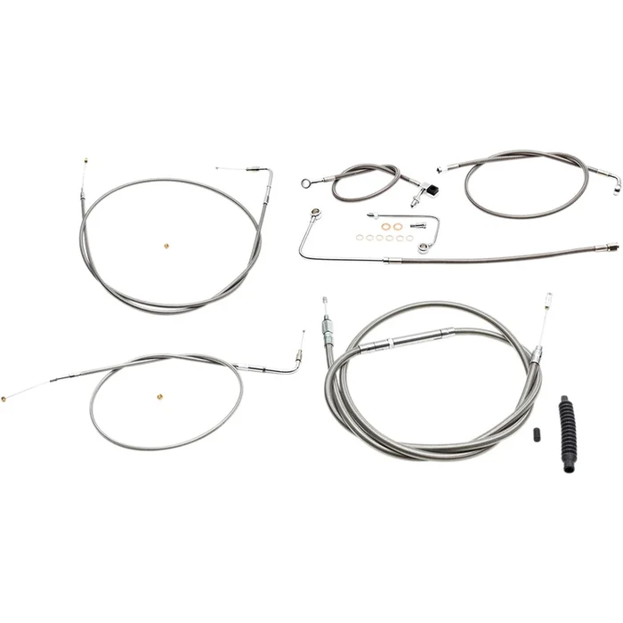 LA Choppers Handlebar Cable/Brake Line Kit – 18 ” – 20 ” – Stainless Steel [MPN: LA-8151KT-19]
