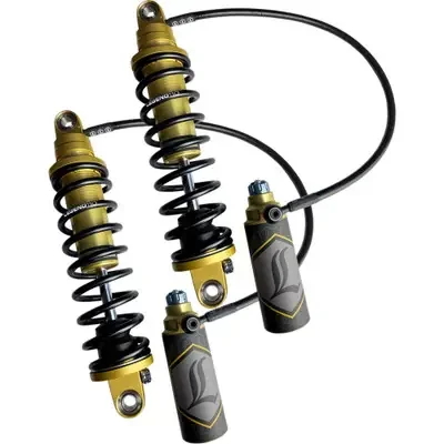 Legend Suspension REVO ARC Remote Reservoir FL Coil Suspension 2003 Harley-Davidson FLHRSEI2 Screamin Eagle Road King 2 Standard Gold 14″