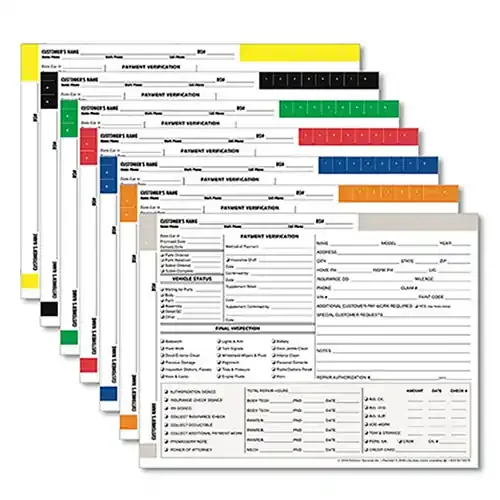 Lightweight 70 Color Coded Repair Order Jackets