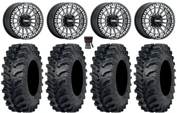 Metal FX Delta Bdlk CC 15″ Wheels Bk 30″ MT911 Tires Polaris RZR XP 1000 / PRO XP / Ranger XP 900/1000