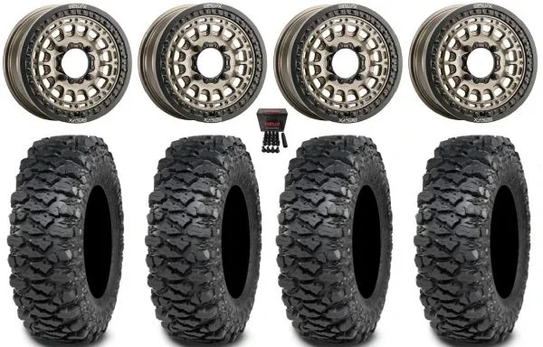 Metal FX Hitman Beadlock 15″ Wheels Bronze 32″ Savage XT Tires Polaris RZR XP 1000 / PRO XP / Ranger XP 900/1000