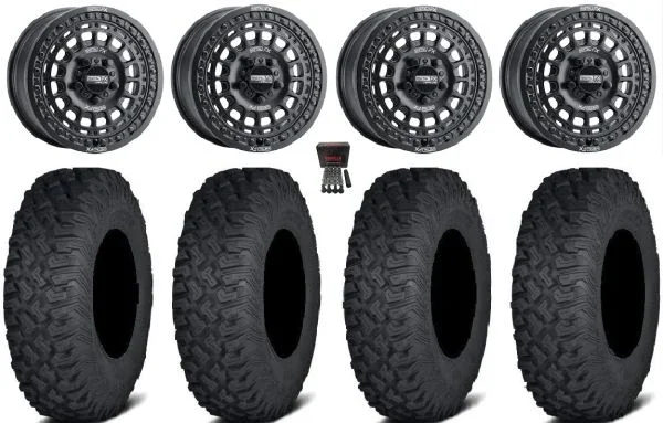 Metal FX Hitman R Bdlk 15″ Wheels Bk 33″ Coyote Tires CFMoto UForce U10 Pro / U10 XL Pro / ZForce Z10 / Z10-4