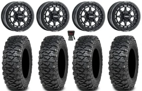 Metal FX Outlaw Bdlk 15″ Wheels Bk 30″ Savage XT Tires Polaris RZR XP 1000 / PRO XP / Ranger XP 900/1000