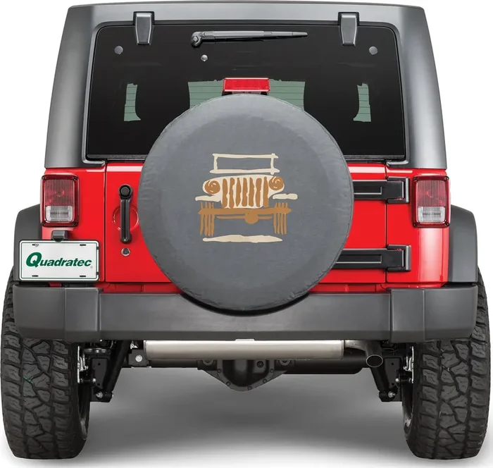 Mopar 82213864 Jeep Logo Tire Cover Black Denim with “Wrangler Front” Fits LT255/75R17 & P255/70R18 Tires