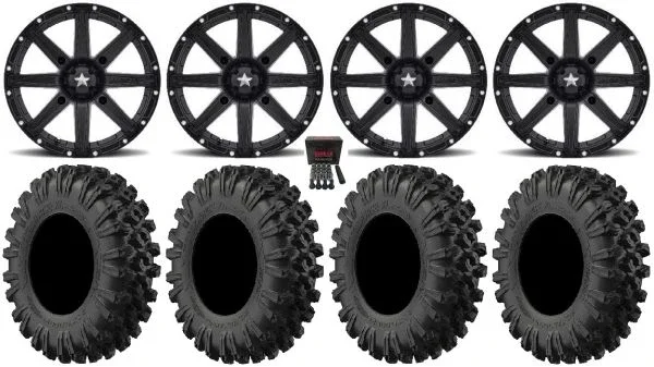 MSA Black Clutch 14″ UTV Wheels 30″ MotoRavage XL Tires Polaris RZR XP 1000 / PRO XP / Ranger XP 900/1000