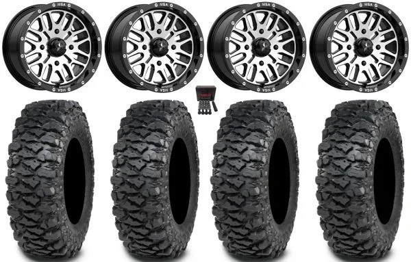 MSA Brute 14″ Wheels Mh 28″ Savage XT Tires Kawasaki Teryx Mule