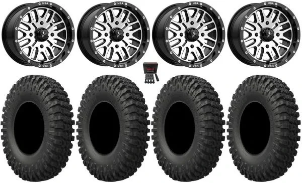 MSA Brute 15″ Wheels Machined 32″ MotoCrusher Tires Polaris Sportsman / RZR / Ranger