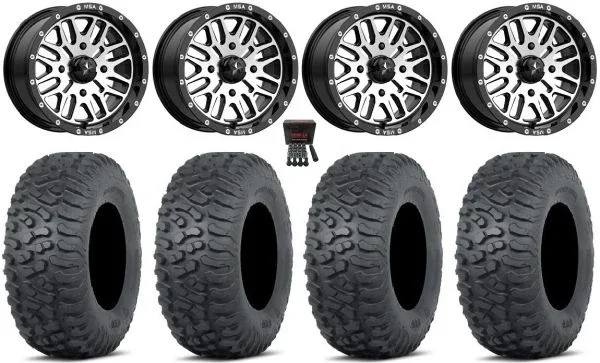 MSA Brute 15″ Wheels Machined 35″ Terra Hook Tires Can-Am Maverick X3 / Honda Pioneer 1000 / Talon