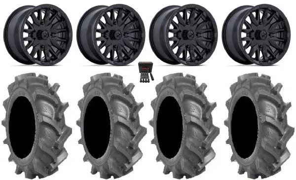 MSA Creed 24″ Wheels Black 40″ BKT AT 171 Tires Can-Am Maverick X3 / Honda Pioneer 1000 / Talon