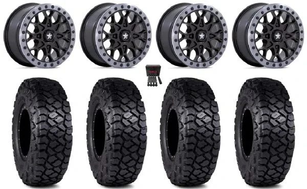 MSA Portal Beadlock 15″ Wheels Black 35″ Intersect Tires Can-Am Maverick X3 / Honda Pioneer 1000 / Talon