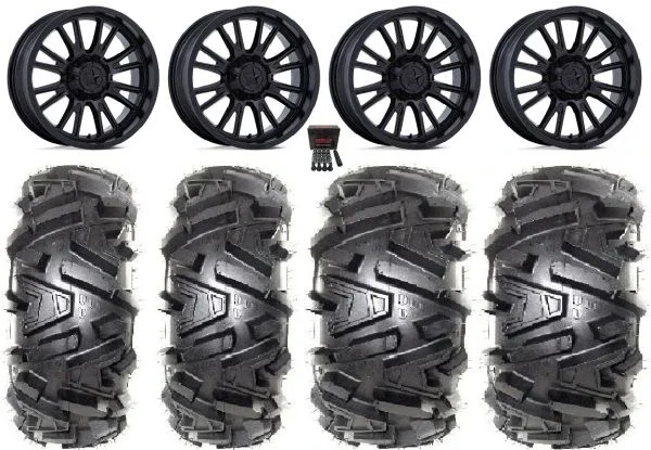 MSA ThunderLips 14″ Wheels Black 27″ Moto MTC Tires Can-Am Commander Maverick Renegade Outlander Defender