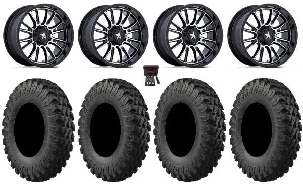 MSA ThunderLips 15″ Wheels Machined 35″ MotoRally Tires Can-Am Maverick X3 / Honda Pioneer 1000 / Talon