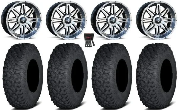 MSA Vibe 14″ Wheels Dark Tint 30″ Coyote Tires Honda Pioneer