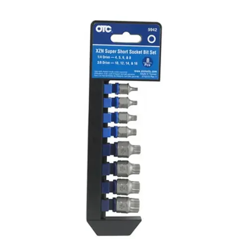 OTC Tools 8-Piece Super Short Socket Bit Set, XZN Triple Square – 5942