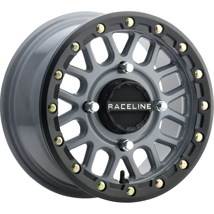 RACELINE WHEELS 0230-1487 A93SG-47056+10 Podium Beadlock Wheel Wheel – Podium – Beadlock – Front/Rear – Stealth Gray – 14×7 – 4/156 – 5+2 (+10 mm)