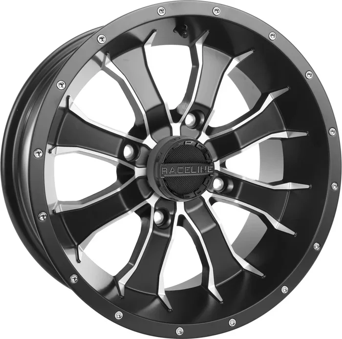 Raceline Wheels 570-1596 A7757037-T-52 MAMBA WHEEL 15X7 4/137 5+2 (+10MM) BLK/MACHINED