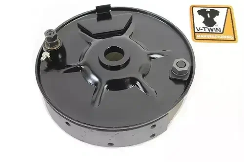 Rear Mechanical Brake Backing Plate Kit Black fits Harley Davidson 22-0075
