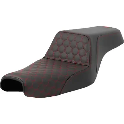Saddlemen 2007 Harley-Davidson Sportster 1200 XL 50 Step-Up Seat – Honeycomb – Red Stitching – 3.3 Gal Tank – Sportster ‘04-‘22