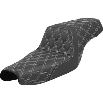 Saddlemen 2007 Harley-Davidson Sportster 1200 XL 50 Step-Up Seat – Lattice Stitch – White Stitch – XL ‘04-‘22