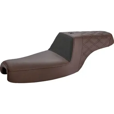 Saddlemen 2007 Harley-Davidson Sportster 1200 XL 50 Unknown Industries Performance Gripper Seat Brown Black Gripper Lumbar / Front Carbon Fiber / Rear Lattice Stitch