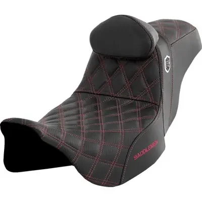 Saddlemen 2008-2009 Harley-Davidson Electra Glide Standard EFI FLHTI Pro Series SDC Performance Seat – w/ Backrest – Wine Berry Stitch – FLH/FLT ‘08-‘23