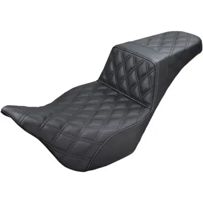 Saddlemen 2008-2009 Harley-Davidson Electra Glide Standard EFI FLHTI Step-Up Seat Full Lattice Stitch Black