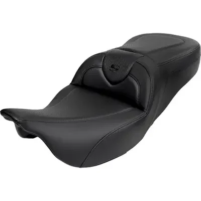 Saddlemen 2008-2009 Harley-Davidson Road Glide EFI FLTR Roadsofa Seat – with Backrest – Carbon Fiber – Black Stitch – FL ‘08-‘19