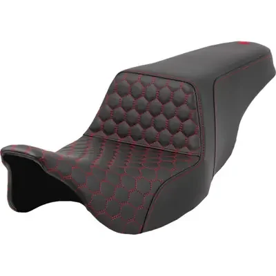 Saddlemen 2008-2009 Harley-Davidson Road Glide EFI FLTR Step-Up Seat – Honeycomb – Red Stitching – FL ‘08-‘23