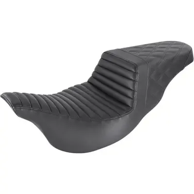 Saddlemen 2008-2009 Harley-Davidson Road Glide EFI FLTR Step-Up Seat Rear Lattice Stitch/Front Tuck-n-Roll Black