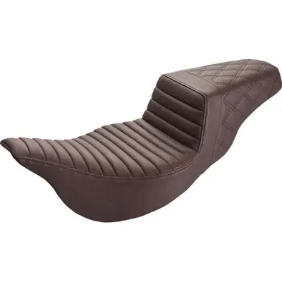Saddlemen 2008-2013 Harley-Davidson Electra Glide Classic EFI FLHTCI Extended Reach Step-Up Seats Brown Front Tuck-n-Roll
