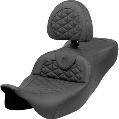 Saddlemen 2008-2013 Harley-Davidson Electra Glide Classic EFI FLHTCI RoadSofa Tri Gripper Seat – Standard Reach – w/ Backrest – FLH/FLT ‘08-‘25