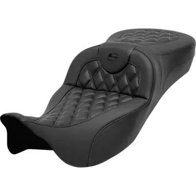 Saddlemen 2008 Harley-Davidson Screamin‘ Eagle Road King FLHRSE4 Roadsofa Extended Reach Seat – without Backrest – Lattice Stitch – Carbon Fiber – FL ‘08-‘24