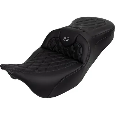 Saddlemen 2008 Harley-Davidson Screamin‘ Eagle Road King FLHRSE4 Roadsofa Seat – with Backrest – Dark Gray Stitch – FL ‘08-‘23