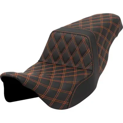 Saddlemen 2008 Harley-Davidson Screamin‘ Eagle Road King FLHRSE4 Step-Up Seat – Lattice Stitch – Orange Stitch – FLH/FLT ‘08-‘23