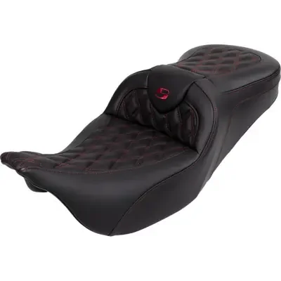 Saddlemen 2018-2023 Harley-Davidson CVO Road Glide Custom FLTRXSE Roadsofa Seat – with Backrest – Wine Berry Stitch – FL ‘08-‘23