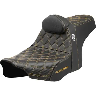 Saddlemen 2023-2024 Harley-Davidson CVO Road Glide Custom FLTRXSE Pro Series SDC Performance Seat – Gold Stitching – w/ Backrest – FLT/FLH ‘23-‘24