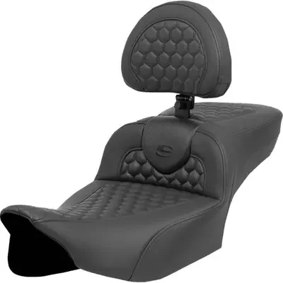 Saddlemen 2023-2024 Harley-Davidson CVO Road Glide Custom FLTRXSE Roadsofa Extended Reach Heated Seat Black Honeycomb / Carbon Fiber