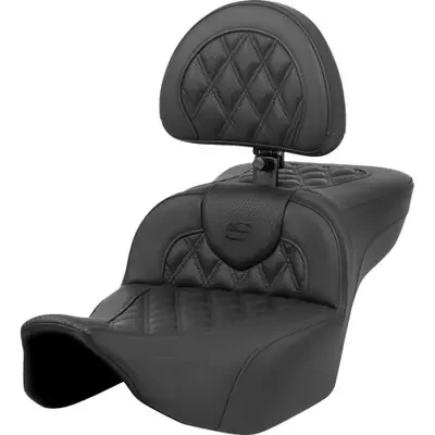 Saddlemen 2023-2024 Harley-Davidson CVO Road Glide Custom FLTRXSE Roadsofa Extended Reach Seat – Lattice Stitch – with Backrest – FL ‘23-‘24