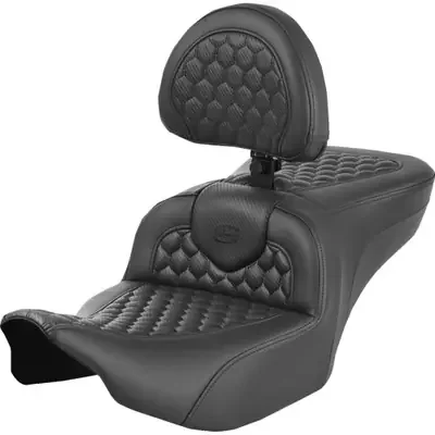 Saddlemen 2023-2024 Harley-Davidson CVO Road Glide Custom FLTRXSE Roadsofa Heated Seat Black Honeycomb / Carbon Fiber