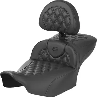 Saddlemen 2023-2024 Harley-Davidson CVO Street Glide FLHXSE Heated RoadSofa Seat – Exended Reach – Lattice Stitch – w/ Backrest – FLT/FLH ’23-‘24