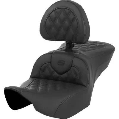 Saddlemen 2023-2024 Harley-Davidson CVO Street Glide FLHXSE Heated Roadsofa Seat – Lattice Stitch – w/ Backrest – FLT/FLH ‘23-‘24