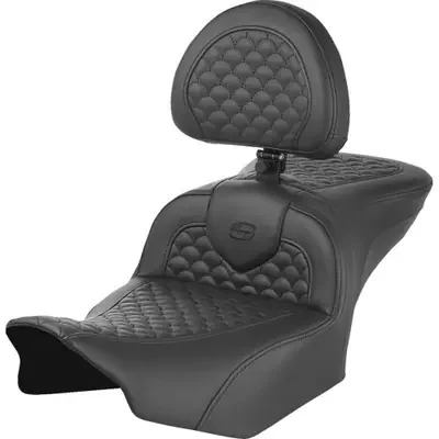 Saddlemen 2023-2024 Harley-Davidson CVO Street Glide FLHXSE Roadsofa Seat – Dragon Scale Stitch – w/ Backrest – FLTR/FLHX ‘23-‘24