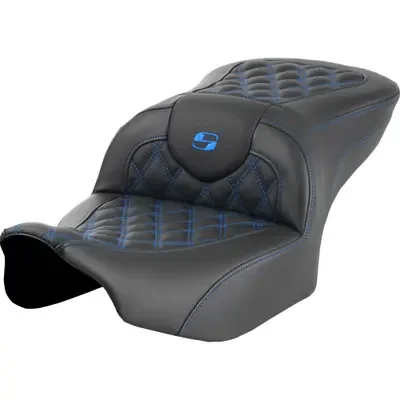 Saddlemen 2023-2024 Harley-Davidson CVO Street Glide FLHXSE Roadsofa Seat – without Backrest – Blue Lattice Stitch – FLTR/FLHX ‘23-‘24