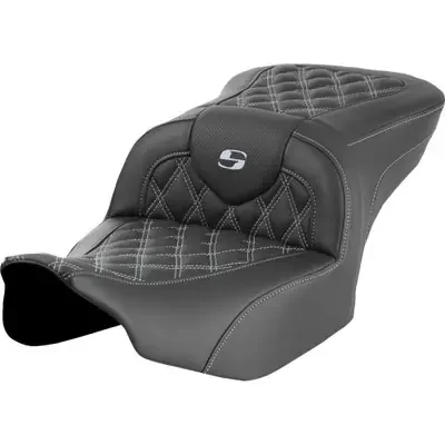 Saddlemen 2023-2024 Harley-Davidson CVO Street Glide FLHXSE RoadSofa Seat – without Backrest – Lattice Stitch – Silver Stitch – FLTR/FLHX ‘23-‘24