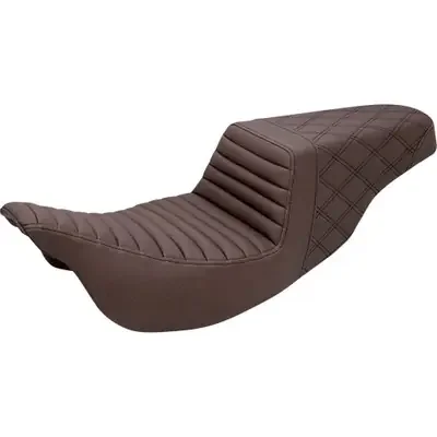 Saddlemen 2023-2024 Harley-Davidson Road King Special FLHRXS Step-Up Seat Rear Lattice Stitch/Front Tuck-n-Roll Brown