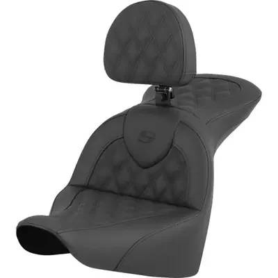 Saddlemen 2023-2024 Harley-Davidson Softail Breakout FXBR RoadSofa Seat – Lattice Stitch – with Driver Backrest – FLFB/FXBR ‘18-‘24