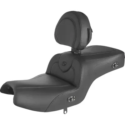 Saddlemen 2023-2024 Indian Challenger Elite RoadSofa Seat – with Backrest – Black w/ Black Stitching – Heated – Challenger/Pursuit ‘20-‘24
